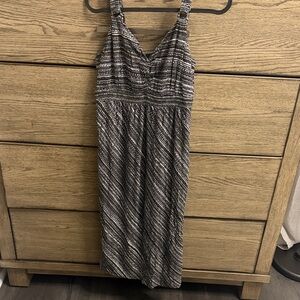 Elegant Black and White Striped Dress summer dress